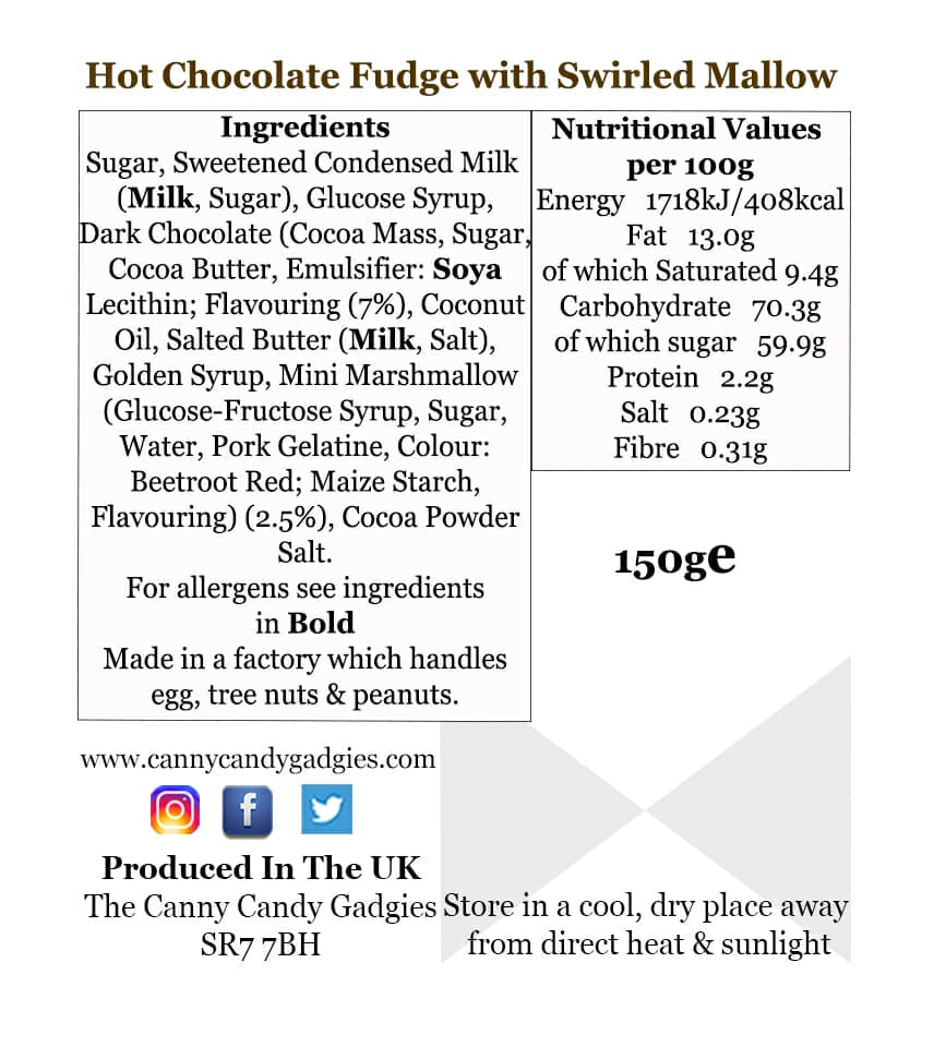 Hot Chocolate Fudge topped with mallows Canny Candy Gadgies